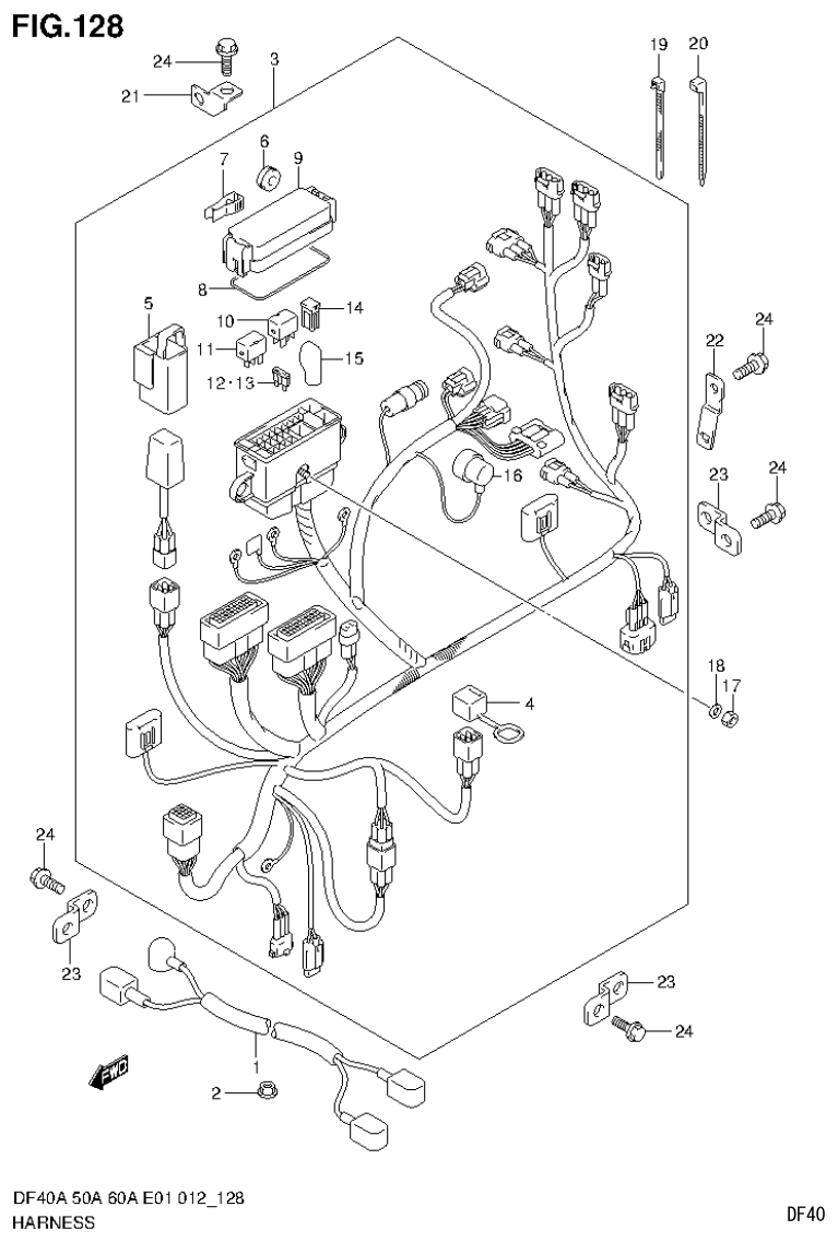 Suzuki DF40AST, DF50A, DF50ATH HARNESS (DF60A E1) parts diagram
